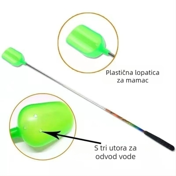 Nerđajući čelik, obojena trosegmentna žlica za mamac, teleskopska za duga bacanja, oprema za ribolov