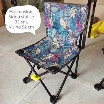 Sklopivi ribarski stolac s naslonom, za kampiranje i crtanje