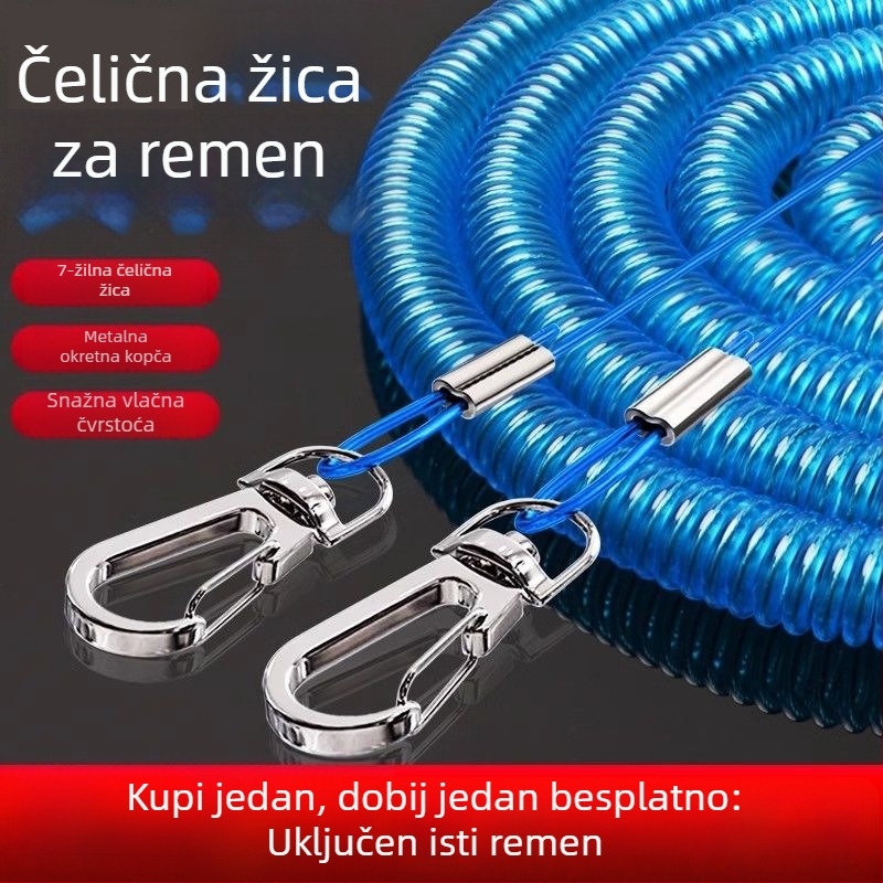 Čelični žični kaiš za štap za pecanje, automatsko povlačenje, zaštita od gubitka i zaplitanja