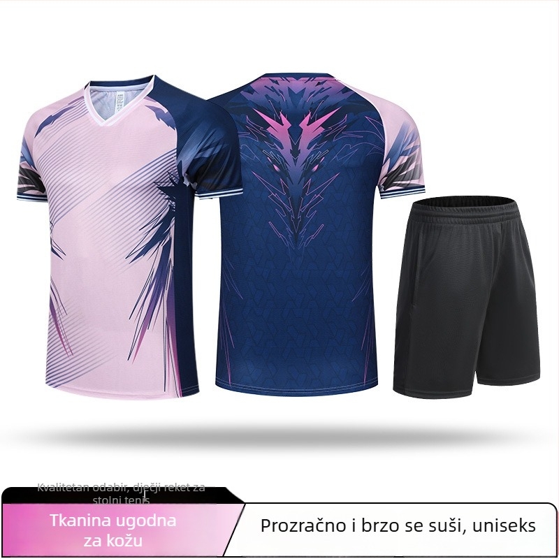 Dječji set odjeće za stolni tenis — tiskani trening komad, brzo sušeća sportska odjeća za dječake i djevojčice, profesionalni badminton outfit