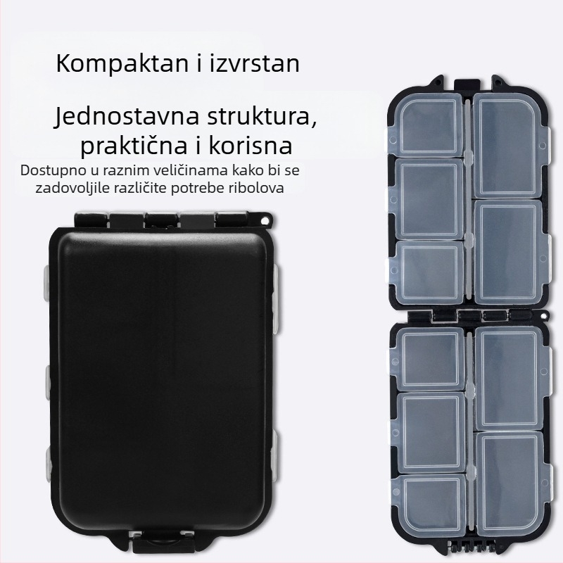 Prijenosna kutija za dodatke za varalicu, dvostruki pretinjak za mamce i udice