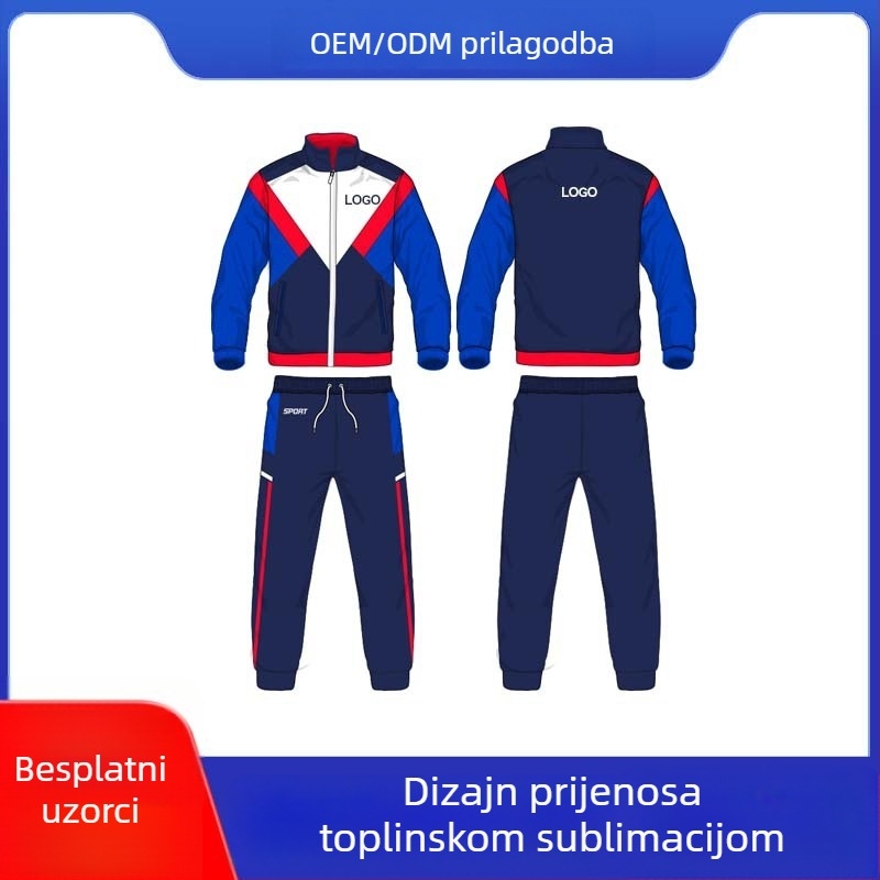 Prilagođeni sublimirani sportski komplet za muškarce i žene – prozračan, brzo sušeći jakna, dugačke hlače i kratke hlače