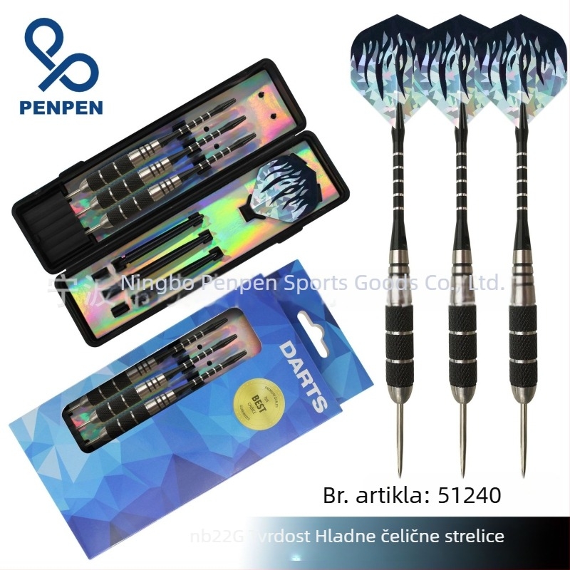 Penpen Spray Darts, 22 g, set tvrdih igala za darts, nehrđajući čelik i aluminijska šipka, trodijelni set, laserska krilca