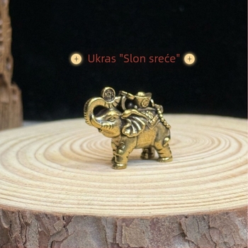 Mesing slon – stolna dekoracija, mini antik metalna figurica