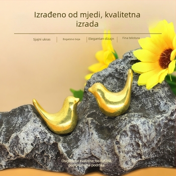 Zlatni bakreni ukras u obliku ptice za dom