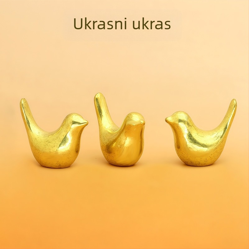 Zlatni bakreni ukras u obliku ptice za dom