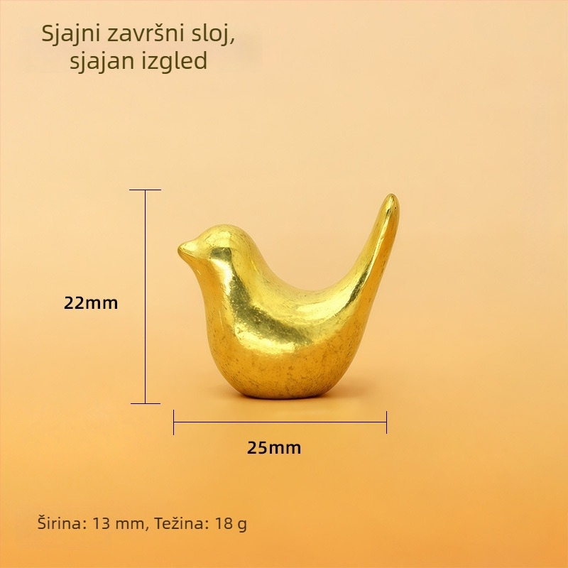 Zlatni bakreni ukras u obliku ptice za dom
