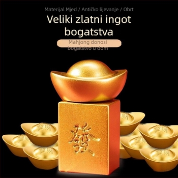Mesing Mahjong amulet — okretno kolo sreće, rotirajući stolni talisman za bogatstvo, luksuzan dar za ublažavanje stresa