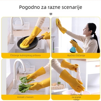 Lateks rukavice za kuhinju, vodootporne s gripom od goveđe tetive za čišćenje i pranje — teške kućne i industrijske rukavice