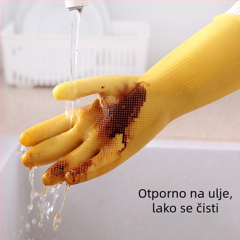 Lateks rukavice za kuhinju, vodootporne s gripom od goveđe tetive za čišćenje i pranje — teške kućne i industrijske rukavice