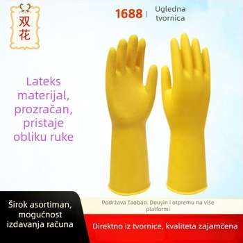 Debele latex rukavice od prirodnog kaučuka, vodootporne, za pranje suđa, kućanske poslove, pranje rublja i pranje automobila