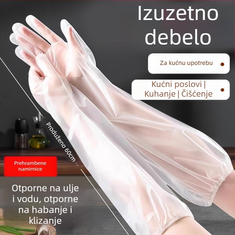 Jednokratne debelji izdržljive rukavice za pranje posuđa, s produženim manšetom, vodootporne zaštitne rukavice za kućanstvo