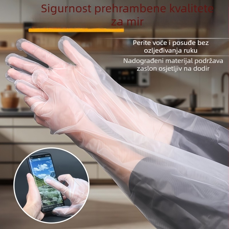 Jednokratne debelji izdržljive rukavice za pranje posuđa, s produženim manšetom, vodootporne zaštitne rukavice za kućanstvo