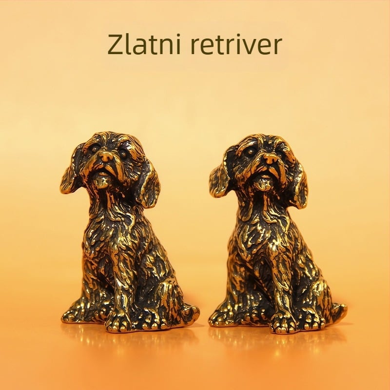 Mesing figura zlatnog retrivera, ručno izrađena ukrasna figurica, kulturni dar za dom