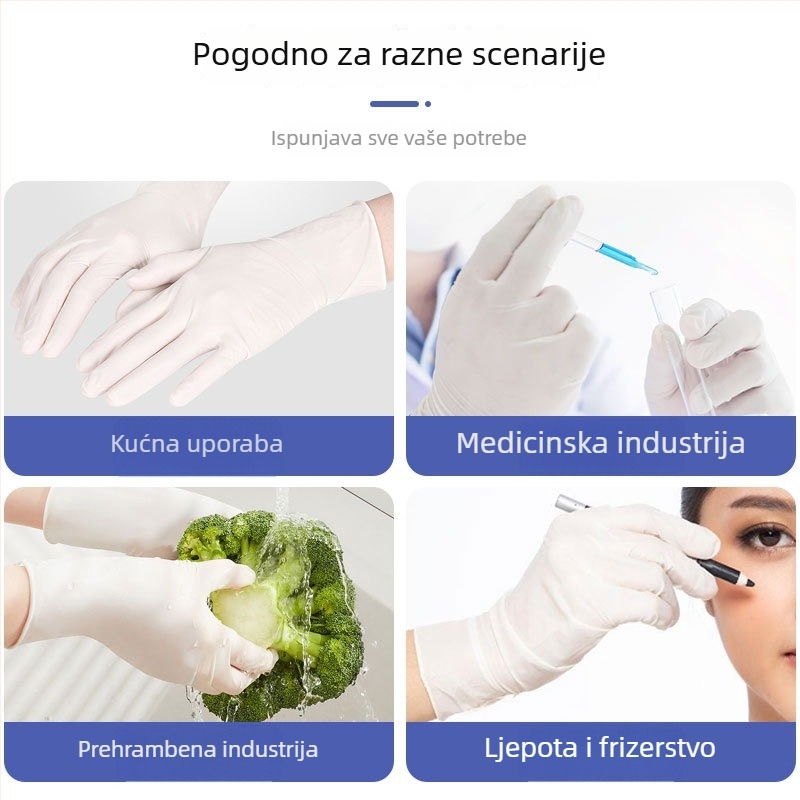 Jednokratne lateks rukavice bez praha, deblje, za medicinske preglede i kućnu zaštitu