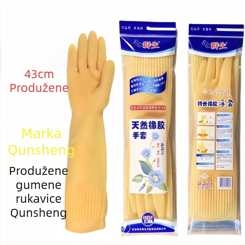 43 cm duge debeli latex rukavice za kućanstvo, vodootporne kuhinjske rukavice za pranje suđa