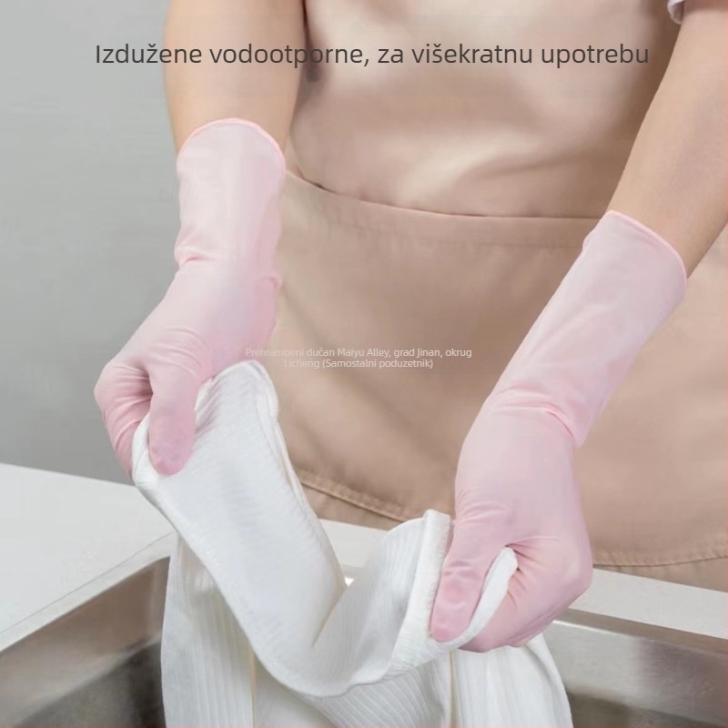 Nitril rukavice za pranje posuđa, duge, visoke elastičnosti, za kućanstvo, otporne na ulje, vodootporne i otporne na habanje