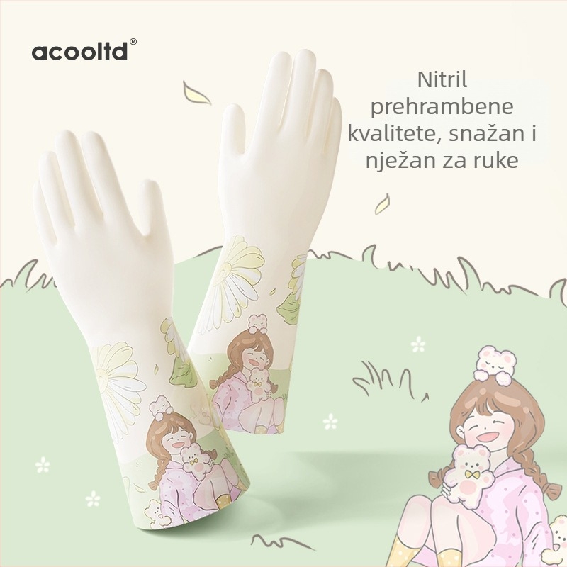 Rukavice za pranje suđa, nitrilne rukavice, vodootporne, debele, prehrambene kvalitete