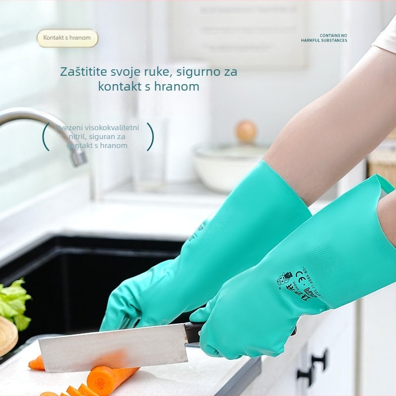 Nitril rukavice Oriental Red za hranu, catering, kućanske poslove i pranje suđa - izdržljive, lagane za kuhinju