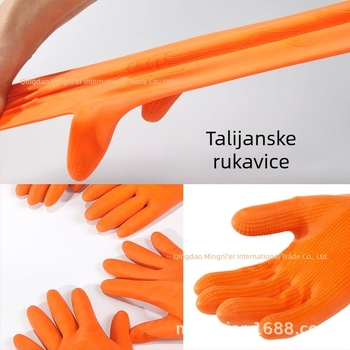 Taehwa latex rukavice, 30 cm, jednobojne, za kućanske poslove i pranje posuđa