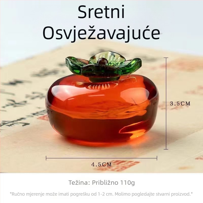 Krištalni persimon ukras za dom, božićna staklena rukotvorina, veleprodaja
