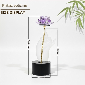 Otklonjivi kristalni ukras Budine ruke i lotosa – za hodnik i vinsku ladicu – elegantan kućni dekor, dar za vjenčanje
