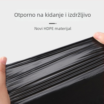 Velika vreća za kućni otpad, crna, debela, prsljastog stila, jednokratna, za kuhinju i kupaonu, plastična