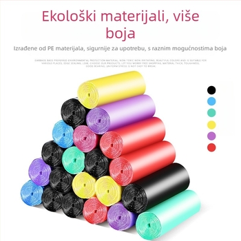 Debele crne vreće za smeće s ručkama, otporne na kidanje, kućne plastične vrećice za pohranu, stil prsluka, ekonomično pakiranje