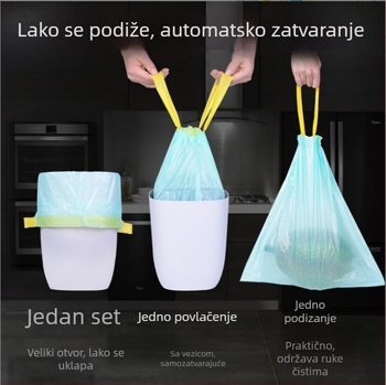  Debele vreće za smeće sa šnrom, velike, jednokratne, 5 rola u pakiranju
