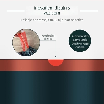 Kese za smeće sa šnom, automatsko zatvaranje, ekstra velike, debele plastične vrećice, veličina 45x50 cm, rola 15 komada