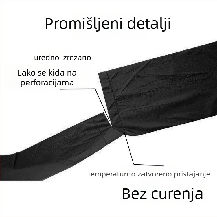 Vrećice za otpad u vestnom stilu, ručno nošene, 45×60 cm, crne, debele, kućna uporaba
