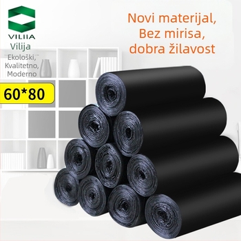 Weiliya Crne debele velike vreće za smeće, veličina 60×80 cm, rola, PE materijal, za kuhinju i hotele
