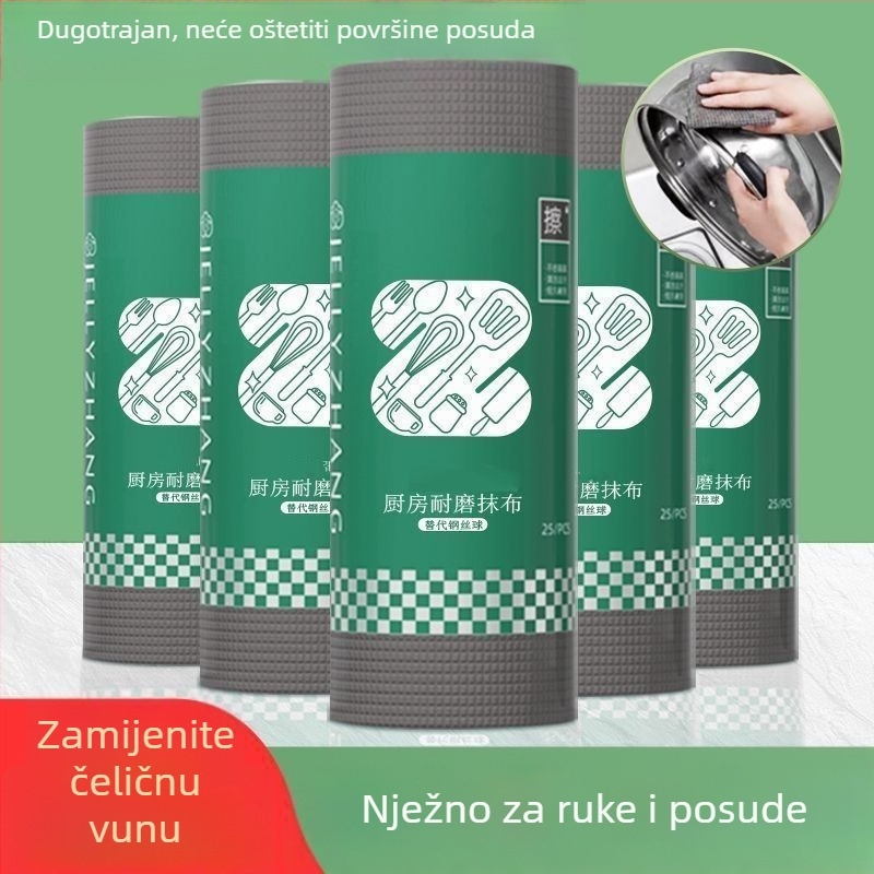 Deblja kuhinjska krpa za čišćenje s metalnom kuglicom, bez vlakana, za višekratnu upotrebu