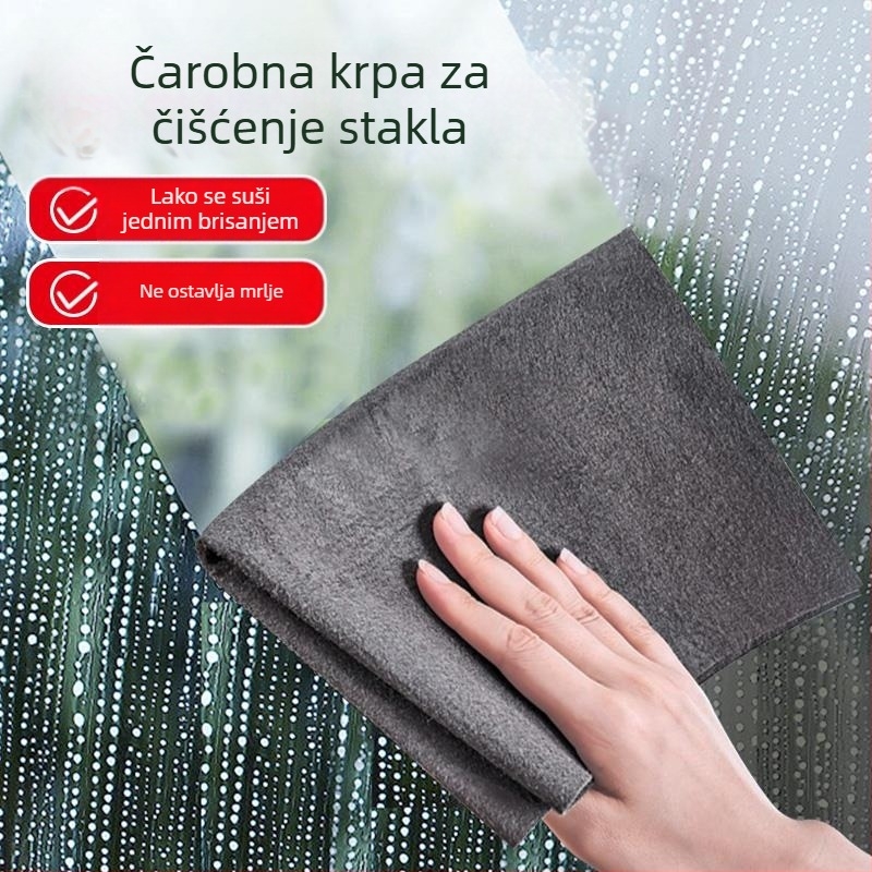 Ultrafina mikrofiber krpa za čišćenje stakla – bez mrlja, bez tragova vode, za staklo i ogledala