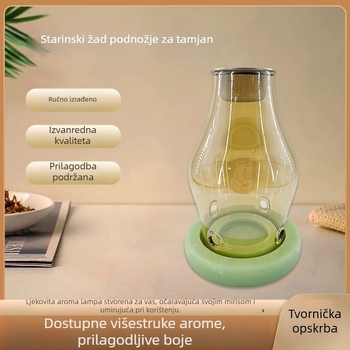 Prirodni bijeli jade svijećnjak i posuda za mirise, kineski stil, kućna aromaterapija, voskova lampa sa staklenim poklopcem