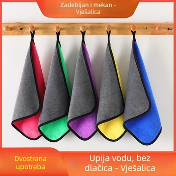 Kuhinjska krpa od mikrovlakana s koralnim velurom – otporna na masnoću, upija, može se objesiti, čišćenje bez vlakana