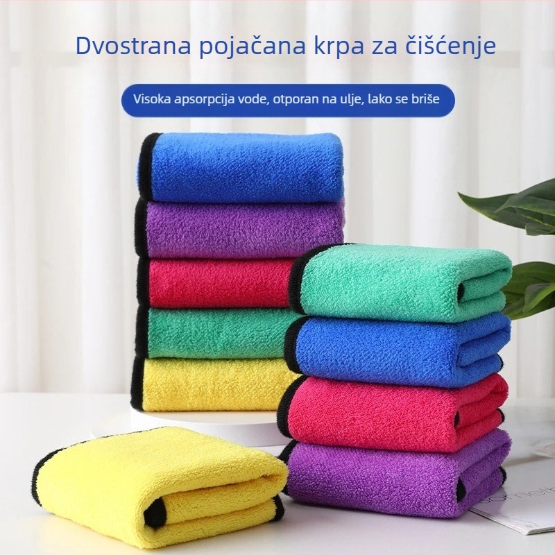 Kuhinjska krpa od mikrovlakana s koralnim velurom – otporna na masnoću, upija, može se objesiti, čišćenje bez vlakana
