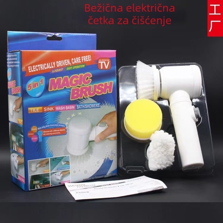 Magic Brush 5-u-1 električna četka za čišćenje za kuhinju i kupaonu, kada i pranje posuđa
