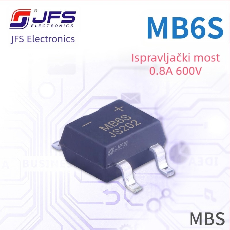 JFS MB6S diodni most, 0,8 A, 600 V, SOP-4 paket