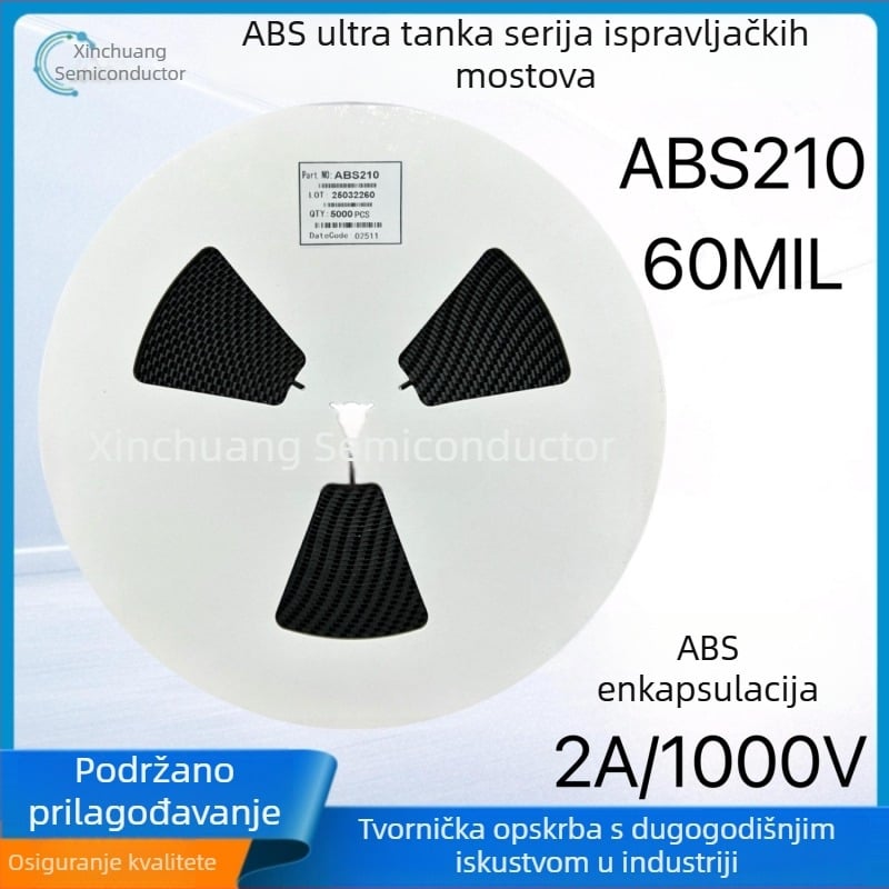 ABS210 uspravljački most u sklopu, SOP-4 pakiranje, SMD uspravljač, 2A/1000V napajanje s prebacivanjem