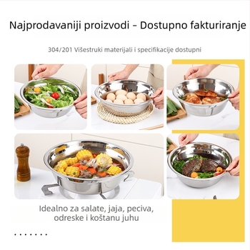 ARKIE 304 Nehrđajućeg čelika jušna zdjela – kućna i kuhinjska upotreba, male zdjele za kućne ljubimce, komercijalna upotreba, promjer 12–28 cm