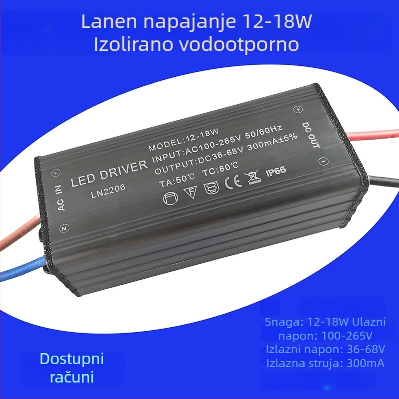 LED pogon i napajanje za downlight, balast, konstantni tok, ispravljač, transformator i upravljač