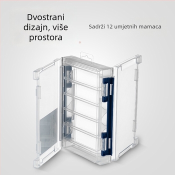 Dvostruka vodootporna kutija za mamce s spremištem šljokica