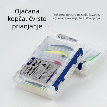 Dvostruka vodootporna kutija za mamce s spremištem šljokica