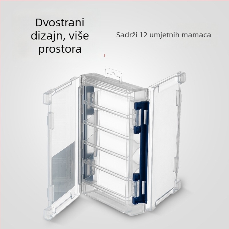 Dvostruka vodootporna kutija za mamce s spremištem šljokica