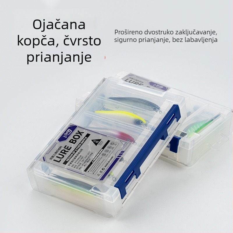 Dvostruka vodootporna kutija za mamce s spremištem šljokica