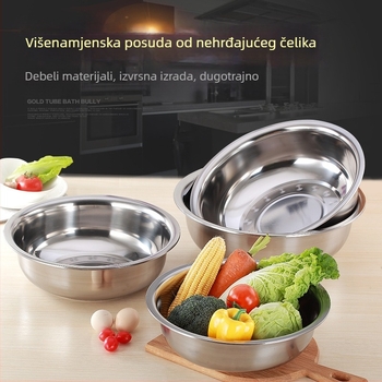 Posuda od nehrđajućeg čelika, prehrambena kvaliteta, velika kućna posuda za pranje povrća, debeli dizajn, komercijalna uporaba