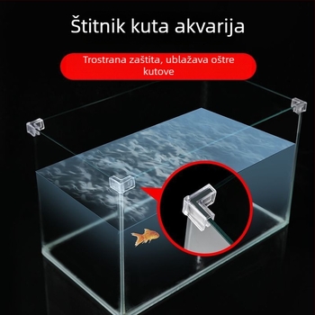 Akrilni zaštitnik kuta akvarija, elastičan, proziran, trokutastog pravokutnog dizajna