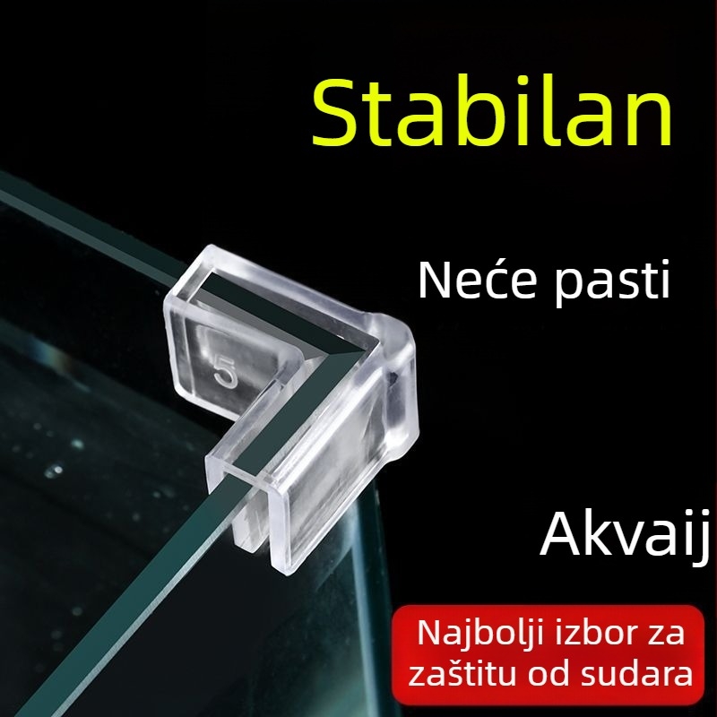 Akrilni zaštitnik kuta akvarija, elastičan, proziran, trokutastog pravokutnog dizajna