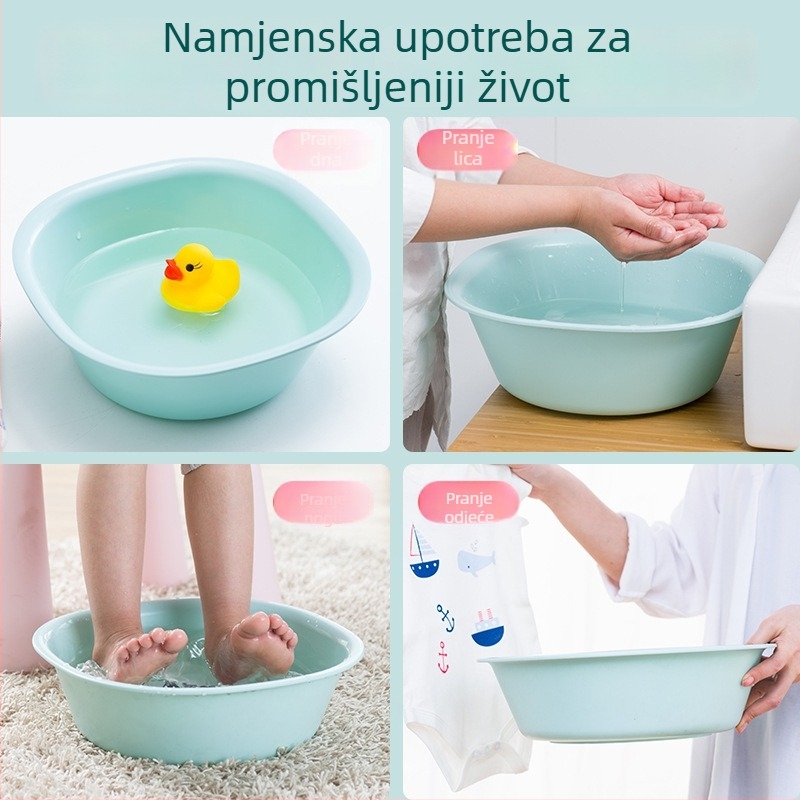 Camellia plastična posuda za pranje lica, četvrtasta i okrugla, zadebljana, za bebe, kućna upotreba